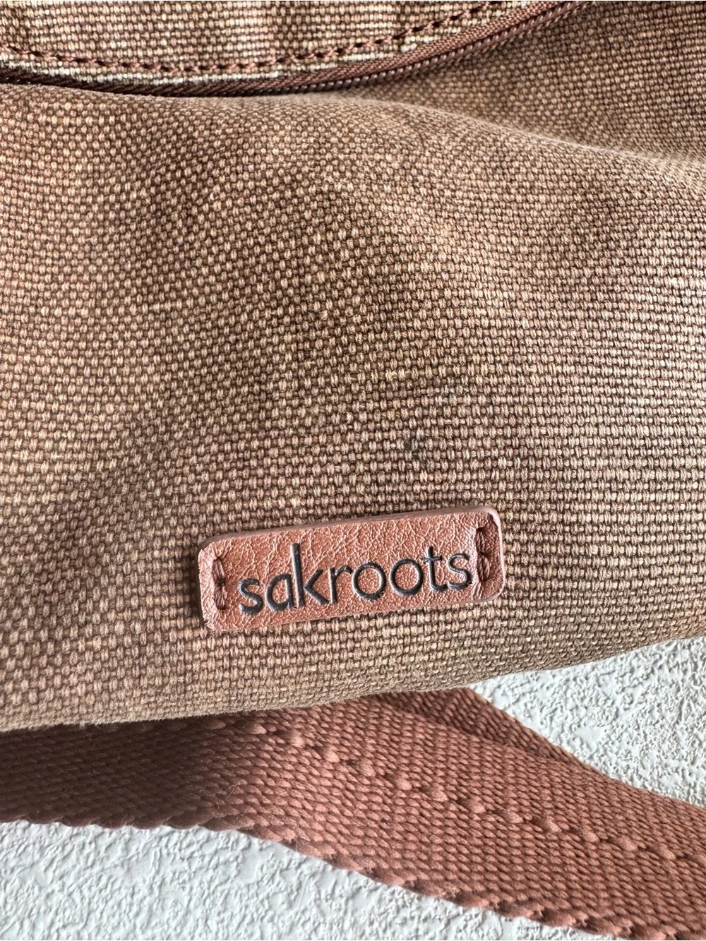 Sakroots Floral Accent Crossbody in Dusty Rose and Brown